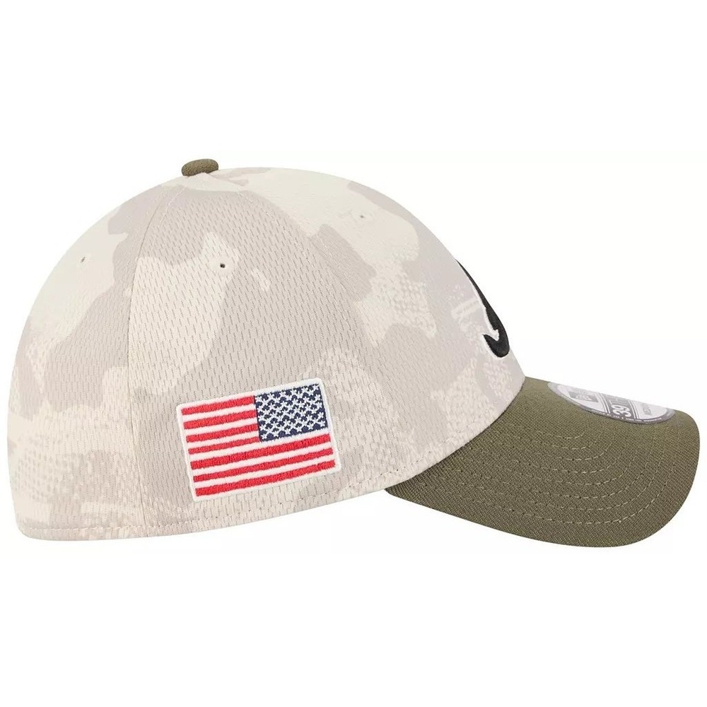 Atlanta Braves MLB Hat Khaki Armed Forces Day 2025 39THIRTY Stretch‎ Fit Cap NEW - Picture 4 of 14